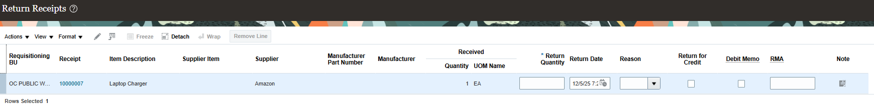 Cannot Attach for Return Receipts — Cloud Customer Connect