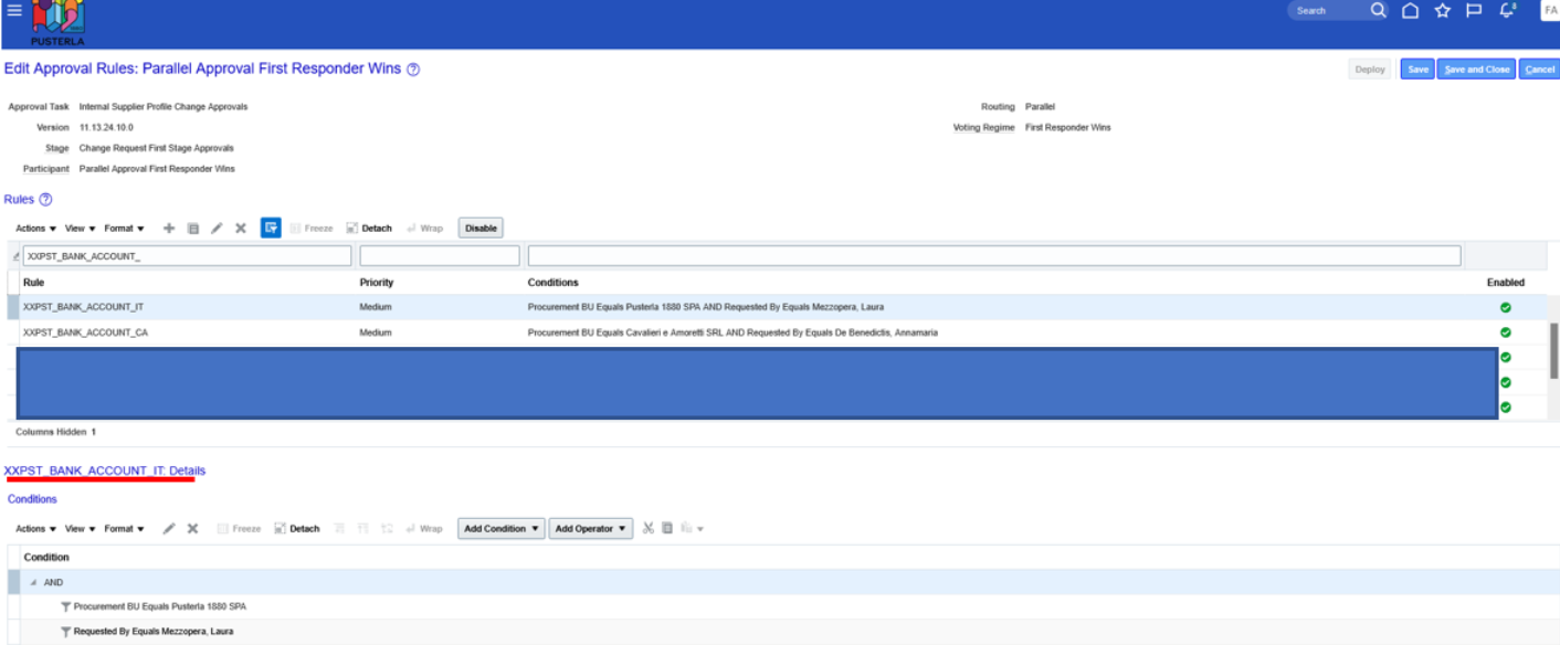 How to configure Supplier Change Approvals for different BU's approvers ...