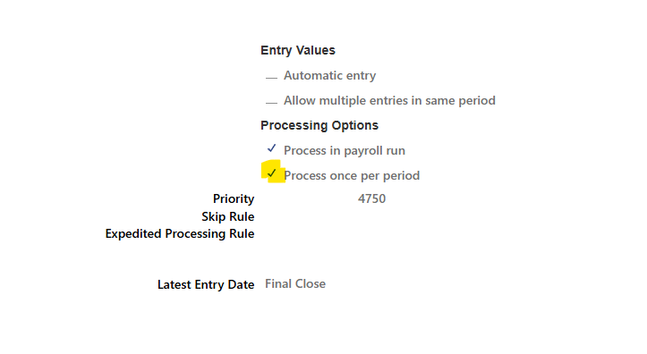 How to update Processing Option on an existing deduction element to ...