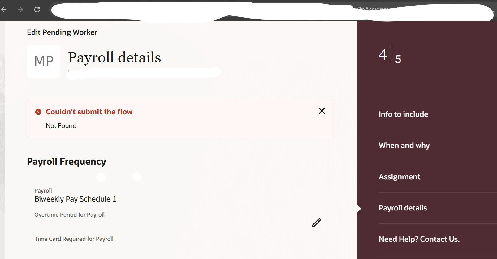 HR Unable to submit 'Edit Pending Worker' transaction after making ...