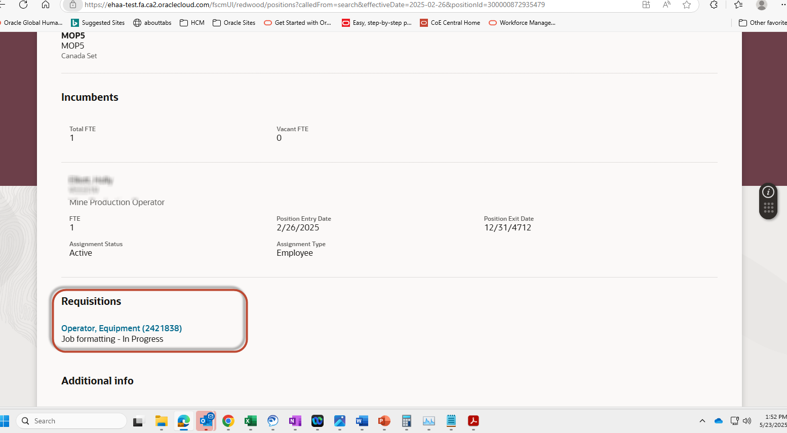 Security privilege required for viewing requisition in Redwood Position ...