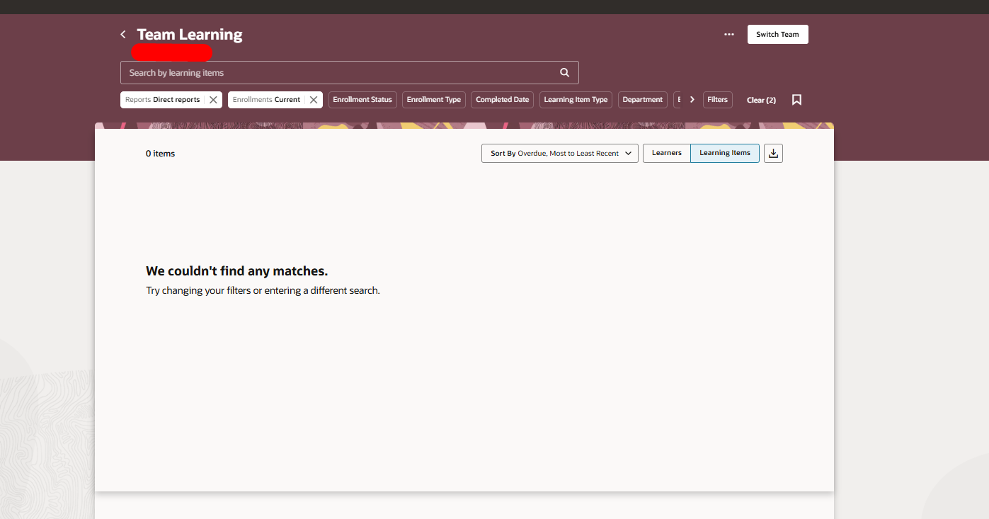 My Team > Learning not loading any of the Reportee's — Cloud Customer ...
