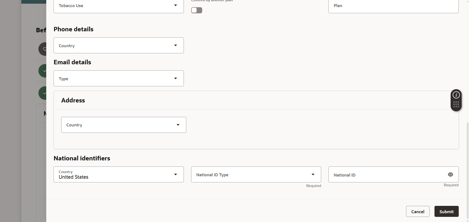 How to set the Address Section or fields on it as required from the ...