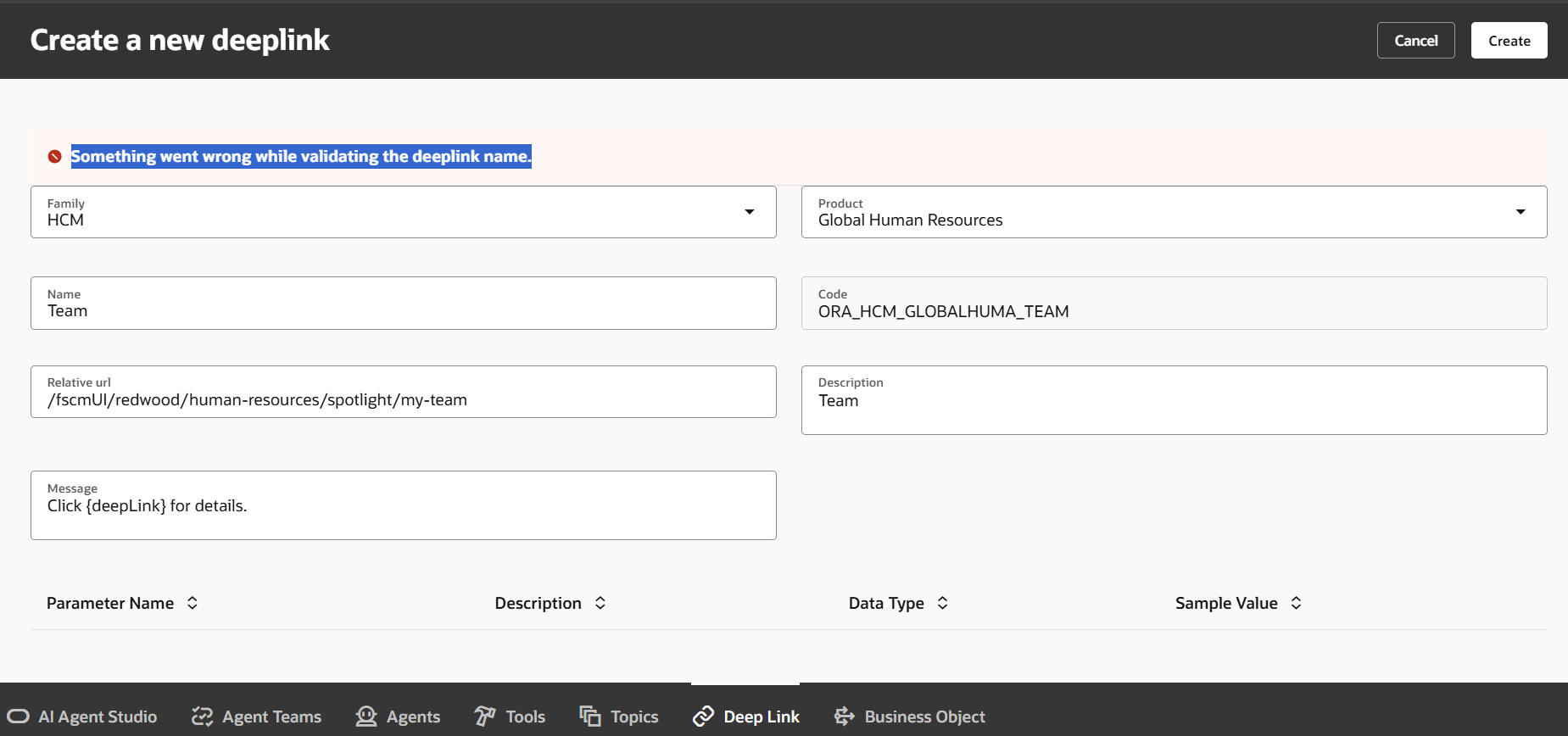 Facing issue on creating deeplink — Cloud Customer Connect