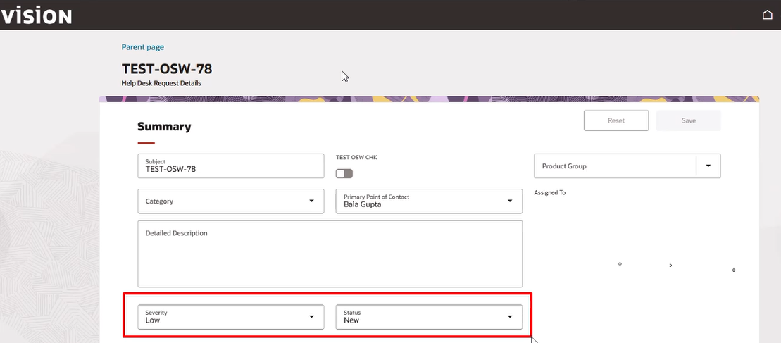 "Severity" and "Status" fields as read-only in Internal Help Desk CX ...