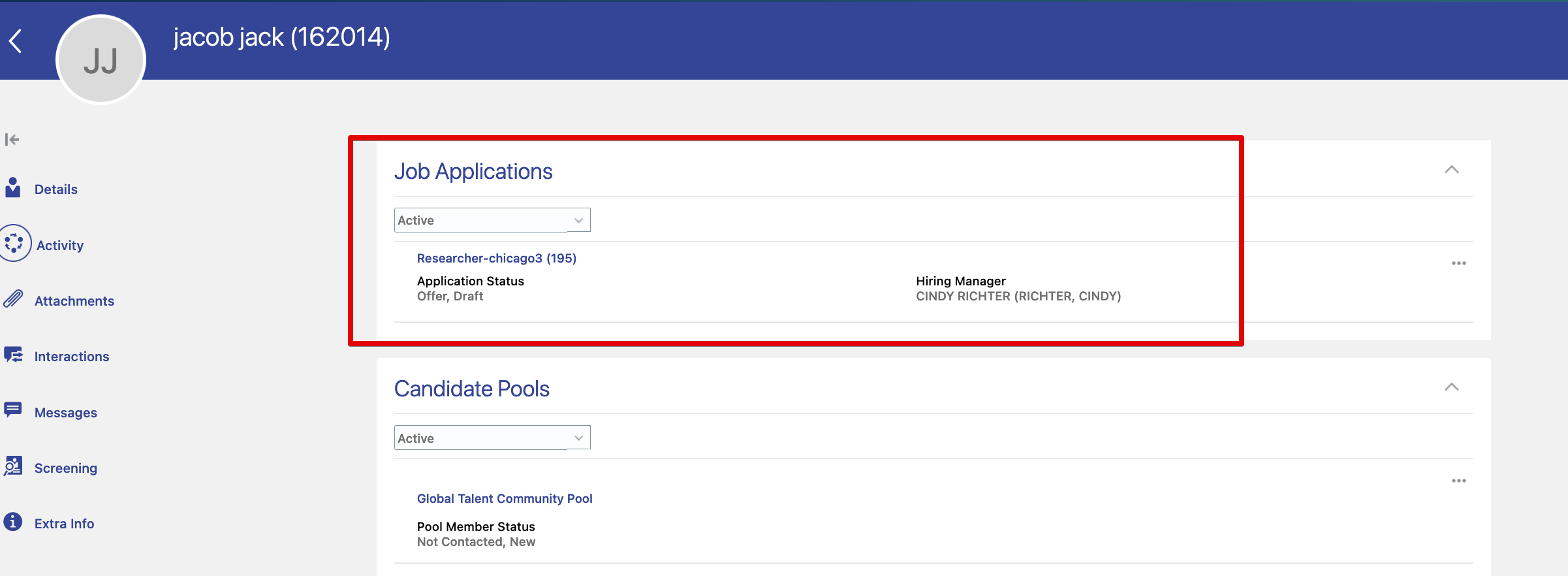 How to put a requisition deeplink link on the candidate profile page