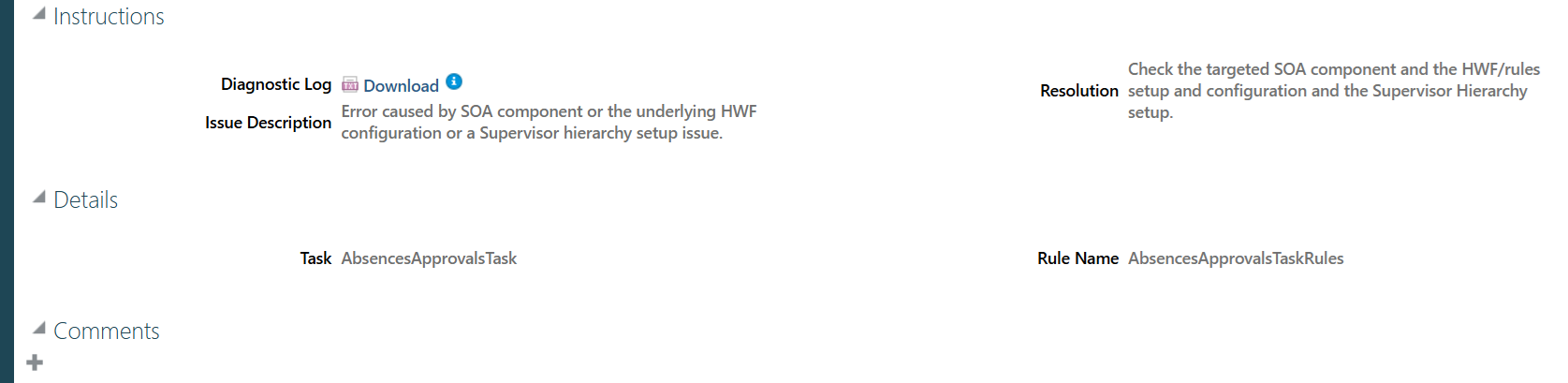 Absence approval cycle is failed with this error — Cloud Customer Connect