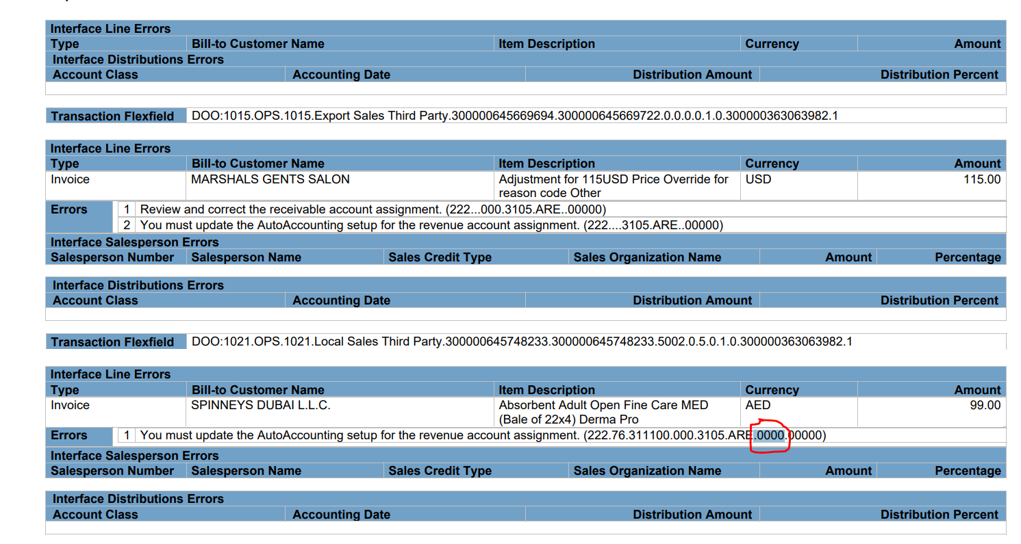 Error when we run "Import AutoInvoice" job — Cloud Customer Connect