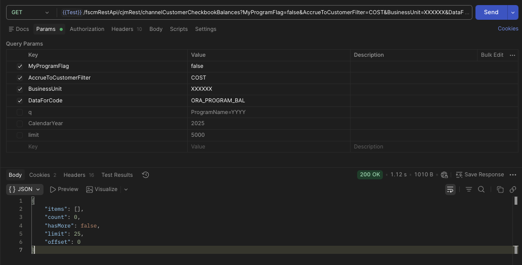 channelCustomerCheckbookBalances API - Exclusive Filters for ...