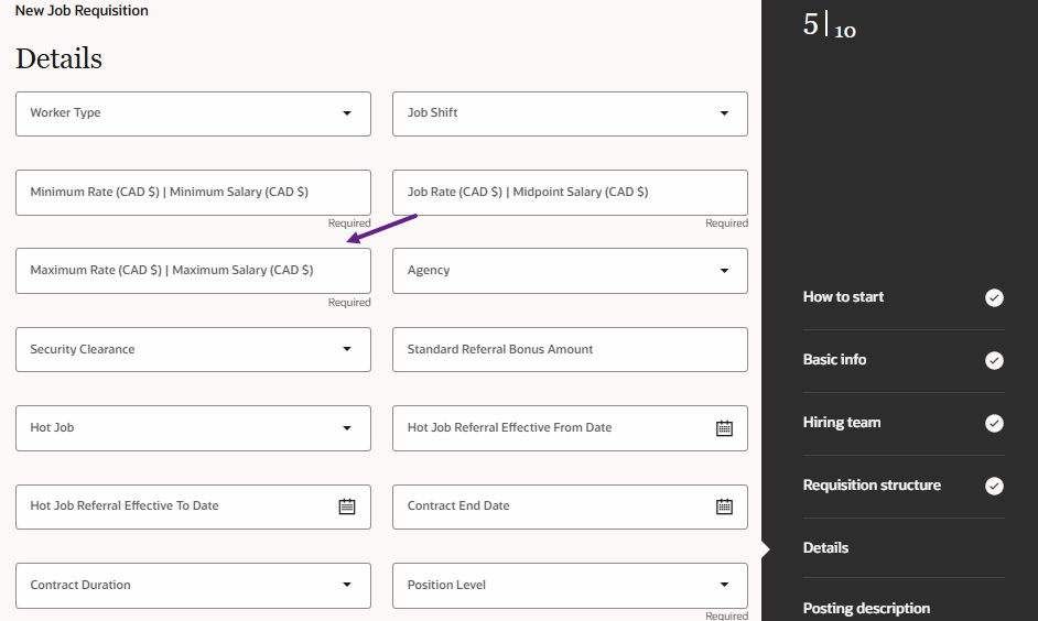Redwood Job Requisition Creation - Reorder Fields in Details Section ...