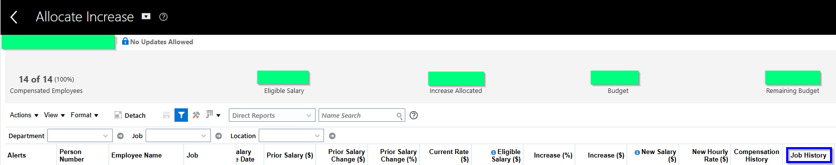 Responsive UI - Need Hide Job History on the Compensation Worksheet ...