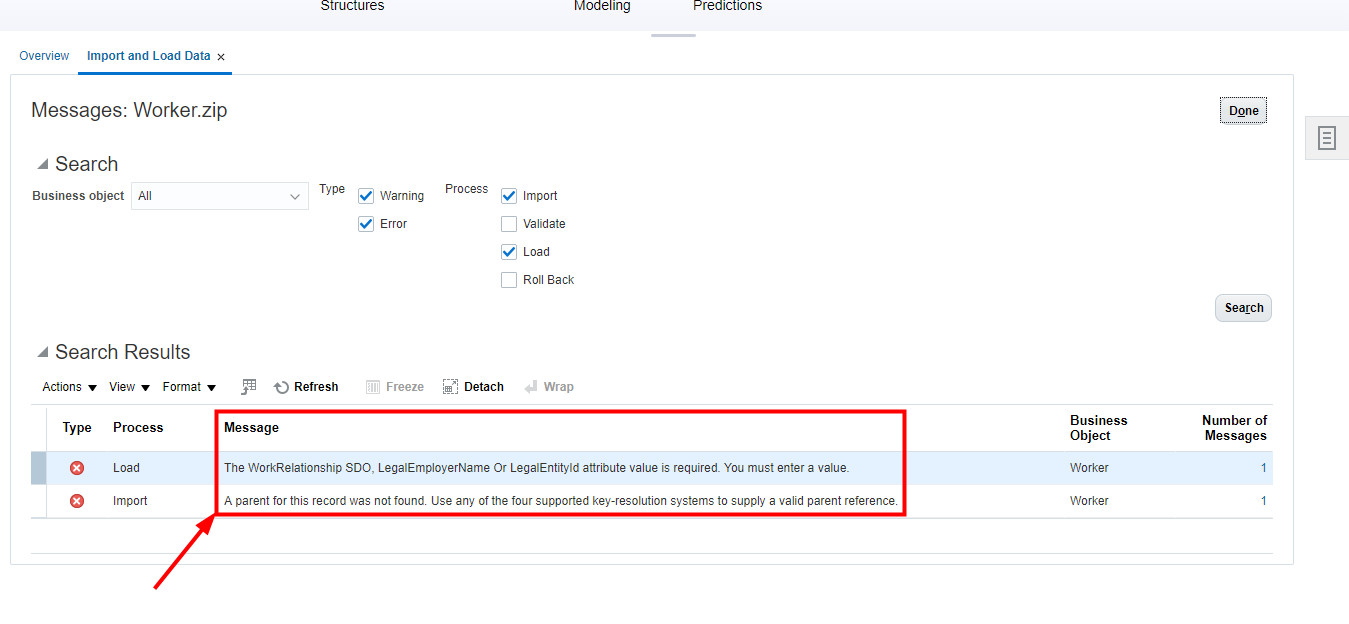 HDL automation obtaining processing status. — Cloud Customer Connect
