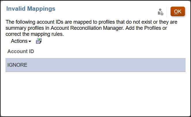 IGNORE mappings causing data load error — Cloud Customer Connect