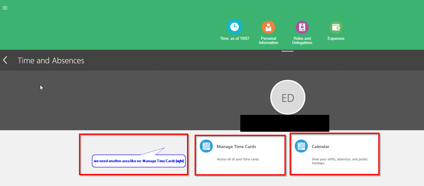 How to add a new area under Time and Absences ? — Cloud Customer Connect