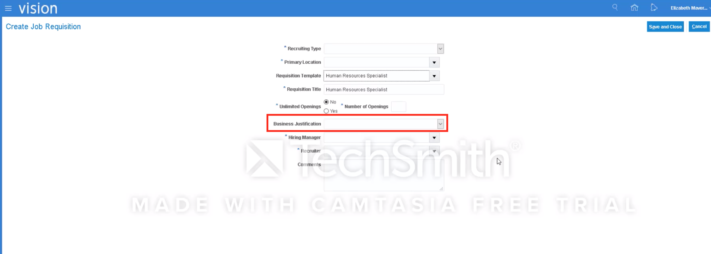 Business Justification not available — Cloud Customer Connect