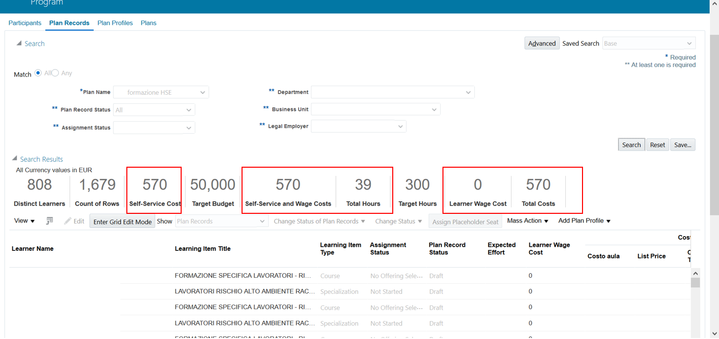 Report Plan Record — Cloud Customer Connect