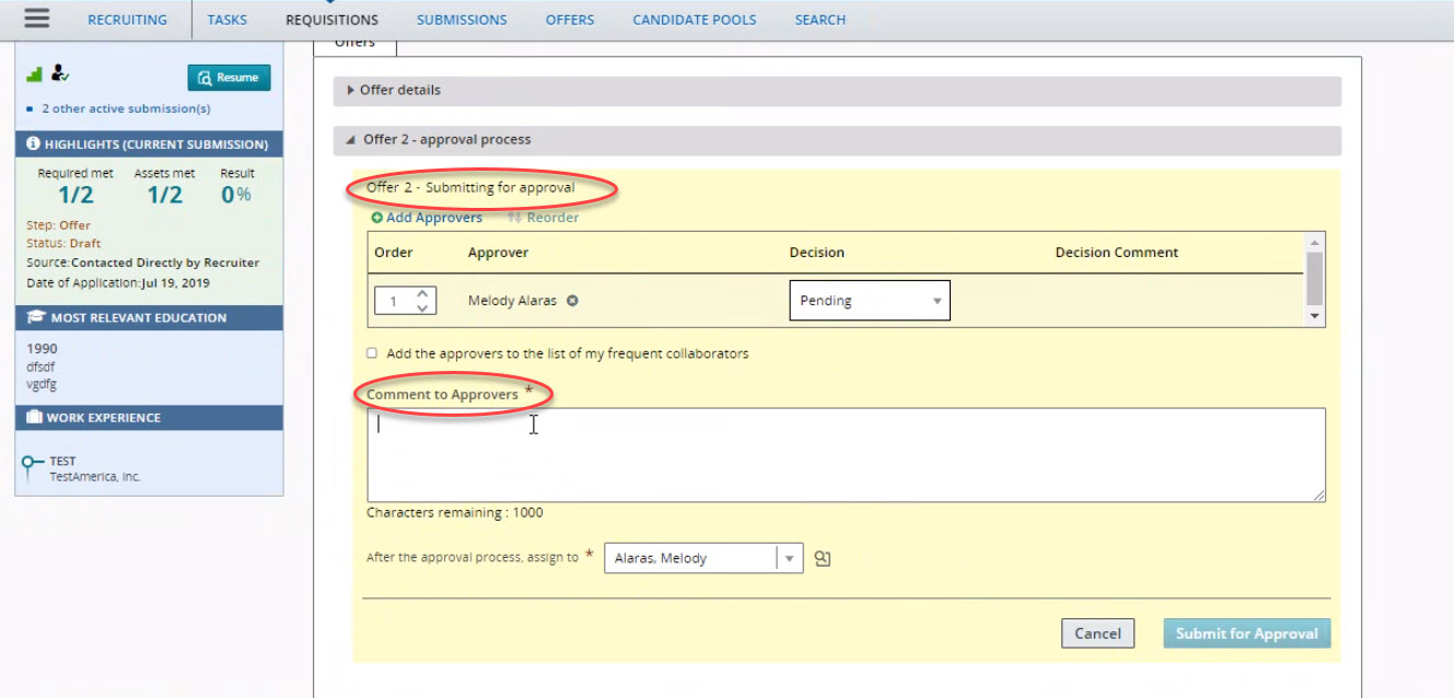 Requisition Approver Comment Box - Required — Cloud Customer Connect