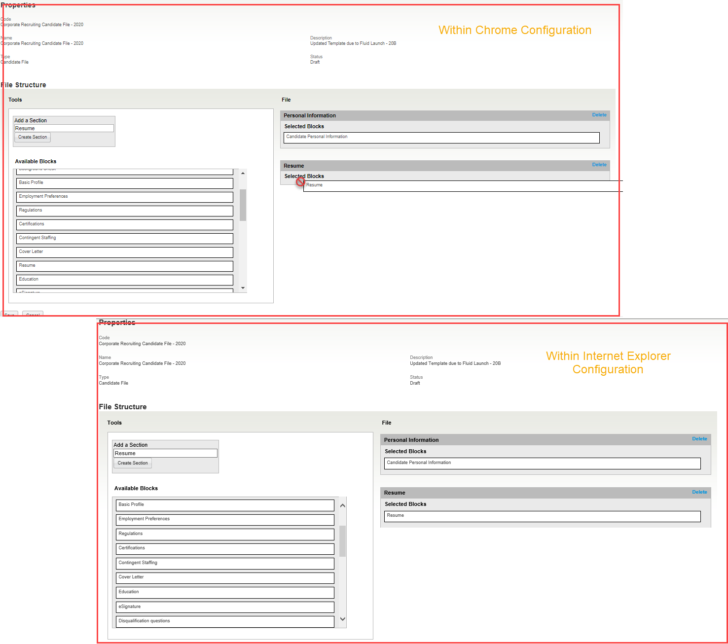 Taleo Configuration 20B - Issues with Chrome when Creating User Defined ...