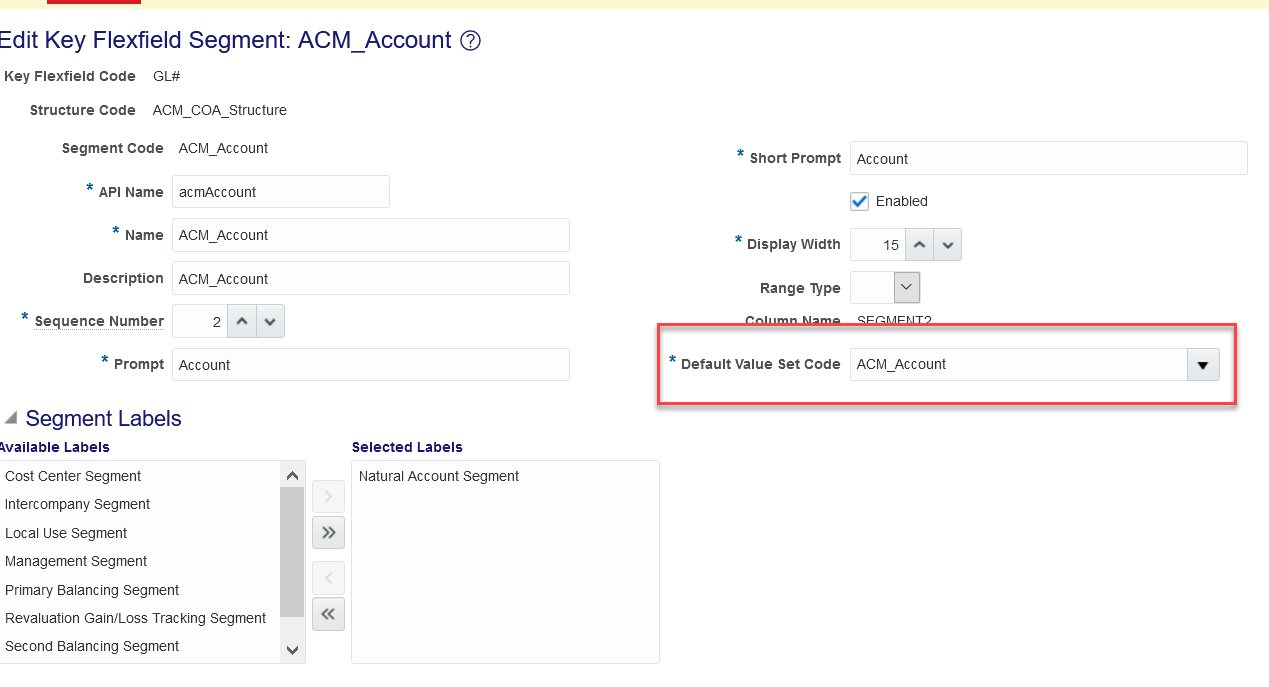 How To Change Default Account Segment Flexfield Value Set — Cloud ...