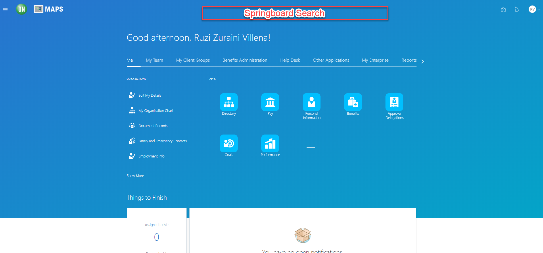 RESPONSIVE UI: Home Page Springboard Search is missing — Cloud Customer ...