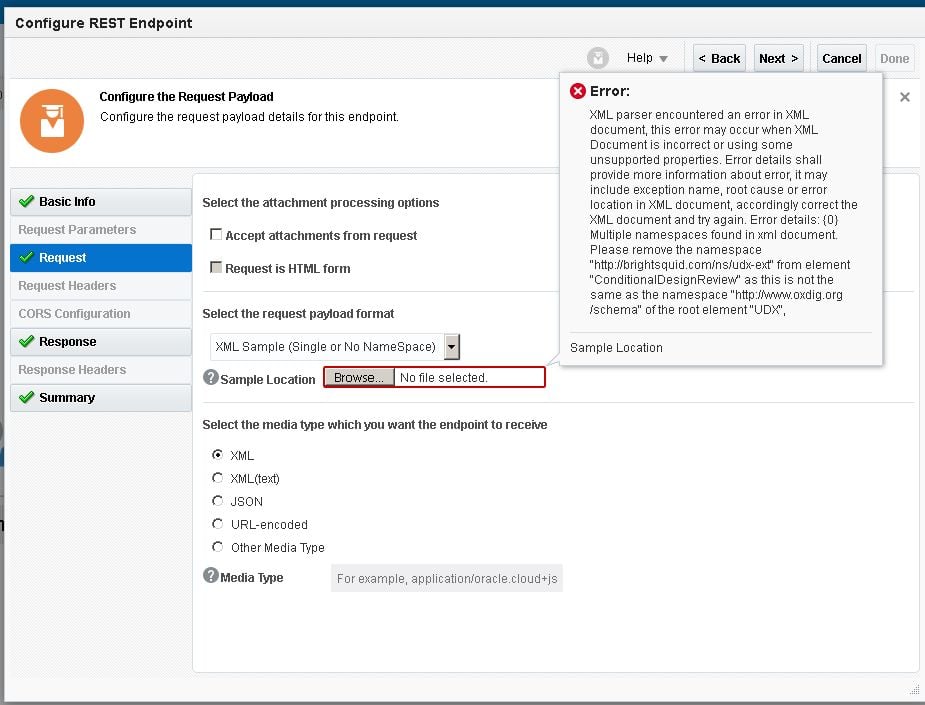 OIC REST endpoint for multinamespace XML — Cloud Customer Connect