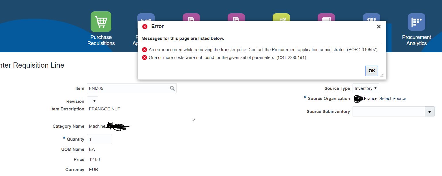 IMT Transfer cost error — Cloud Customer Connect