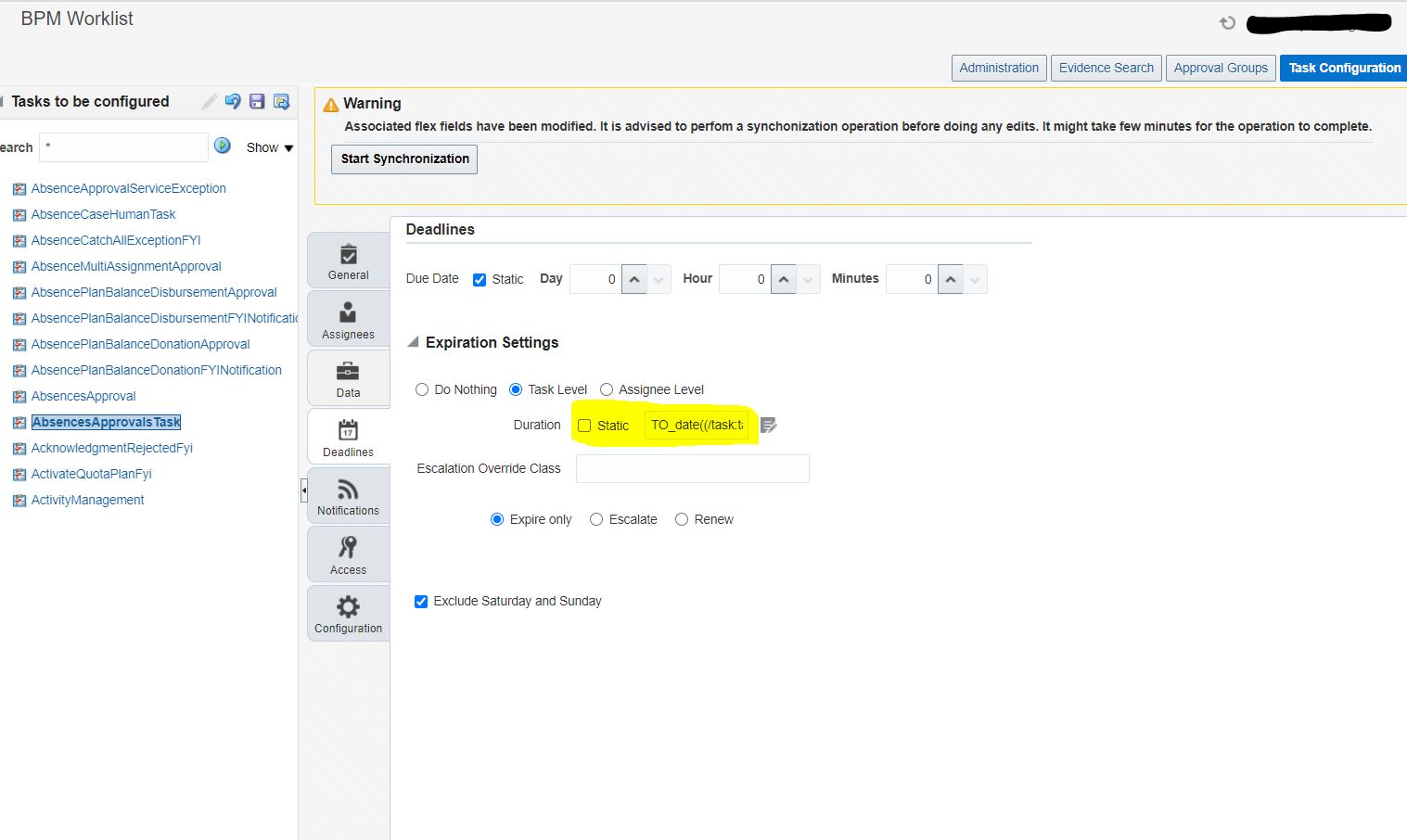Setting expiration of Approvals (notifications) — Cloud Customer Connect