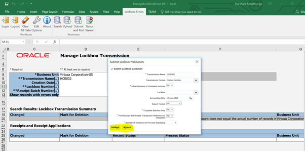“Manage Lockbox Transmission” page (UI Issue) — Cloud Customer Connect