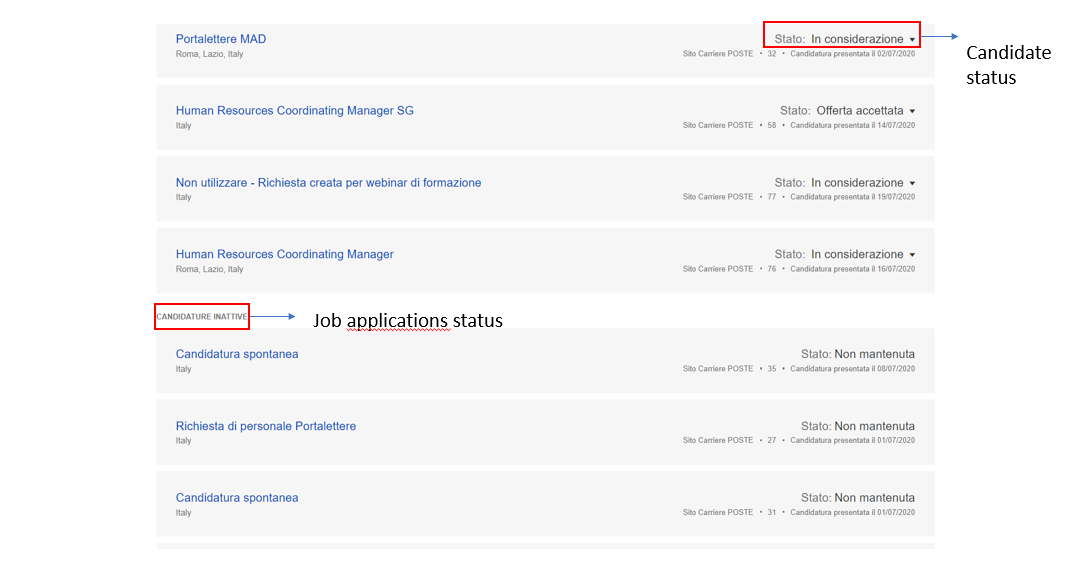 How to hide the Job applications status of a Candidate in his/her