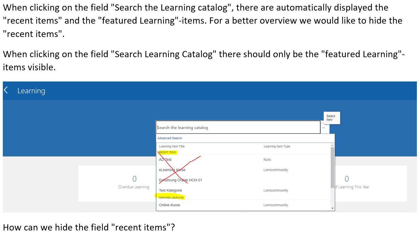 Hide "recent items" when searching in the Learning Catalog — Cloud ...