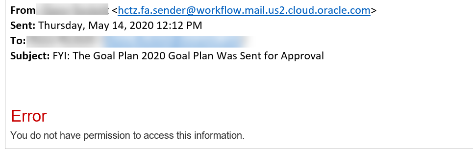 Error when submitting Goal Plan for Approval — Cloud Customer Connect