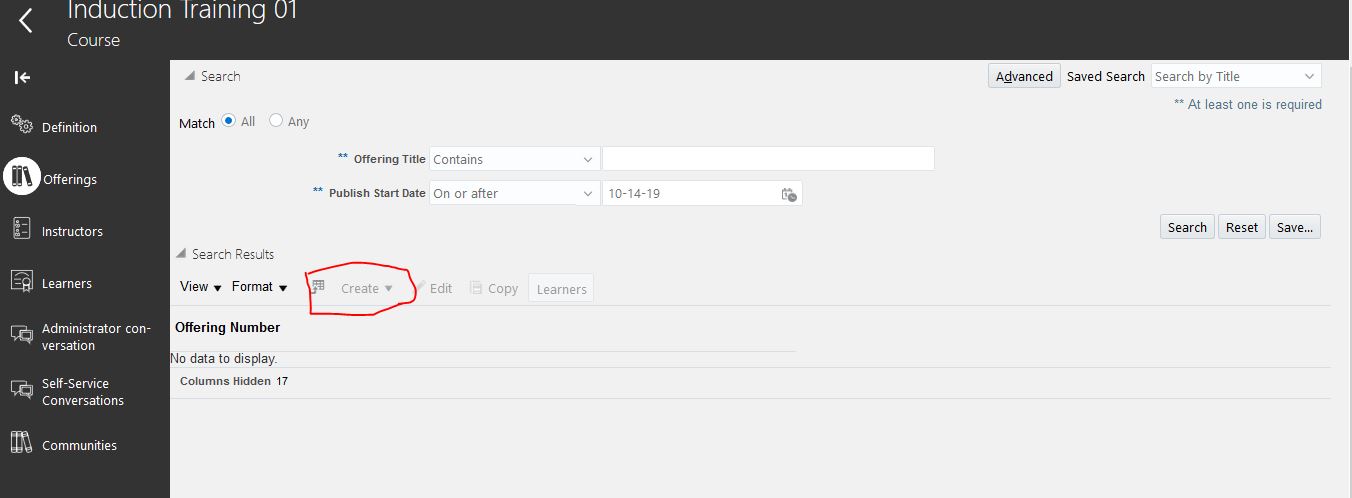 Cannot create an offering — Cloud Customer Connect