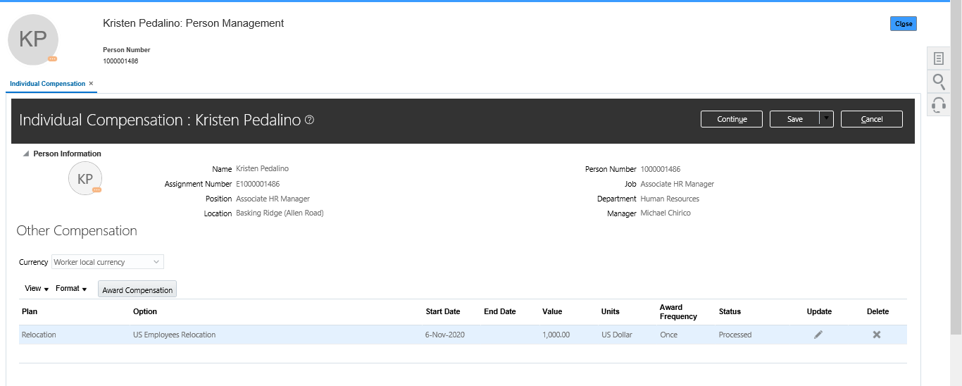 Compensation--> Individual Compensation UI Tables — Cloud Customer Connect