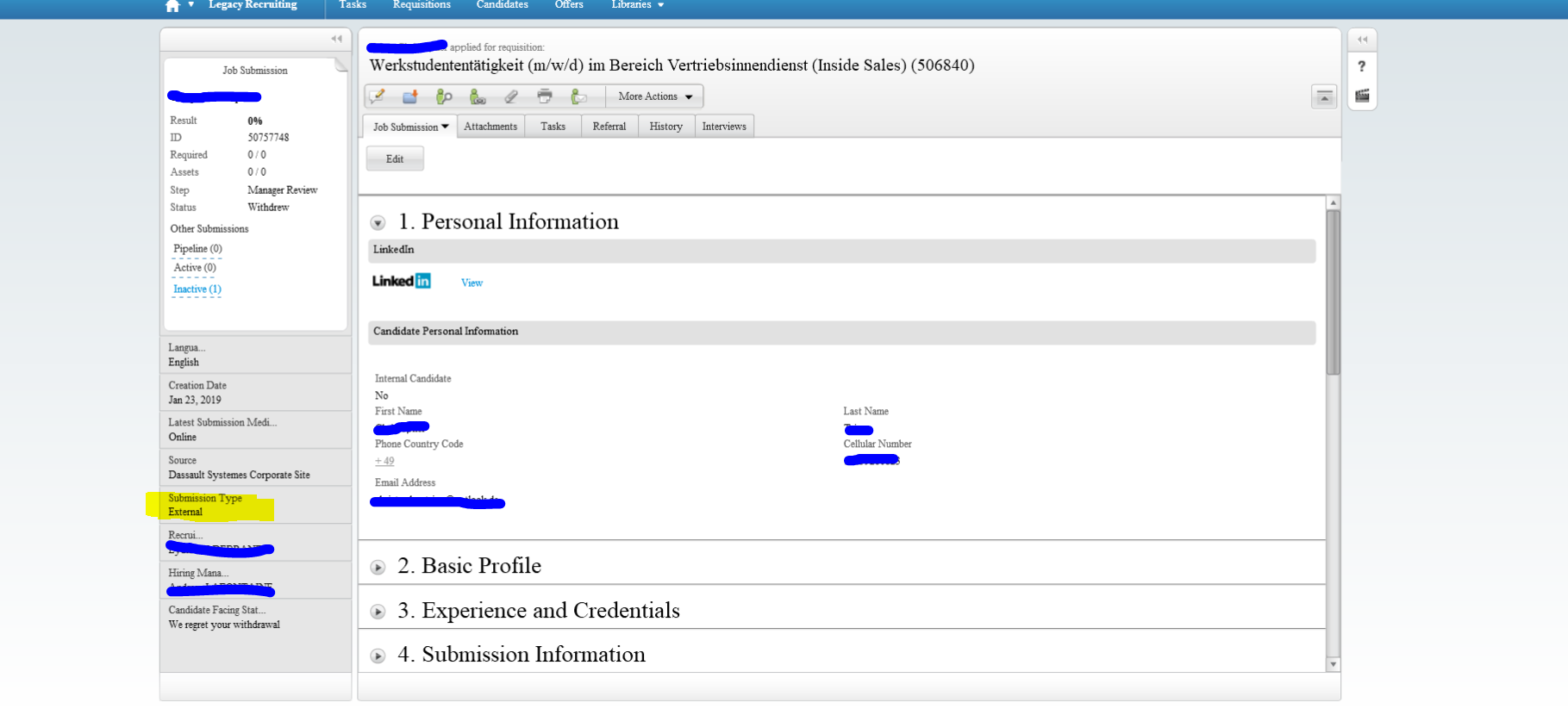 "submission type" in general profile and submission in FLUID — Cloud ...