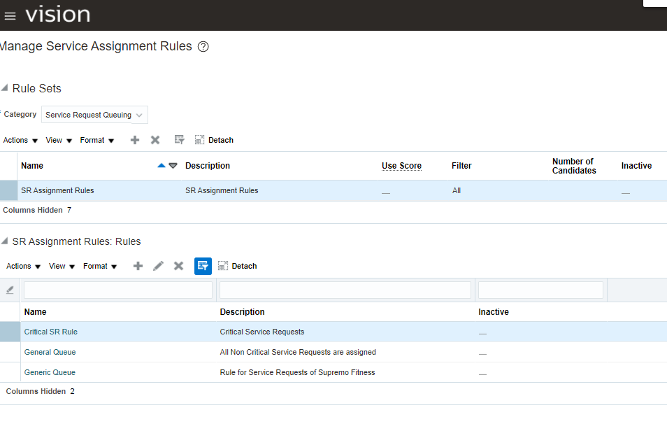 Query or Table for Manage Service Assignment Rules in HR Help desk ...
