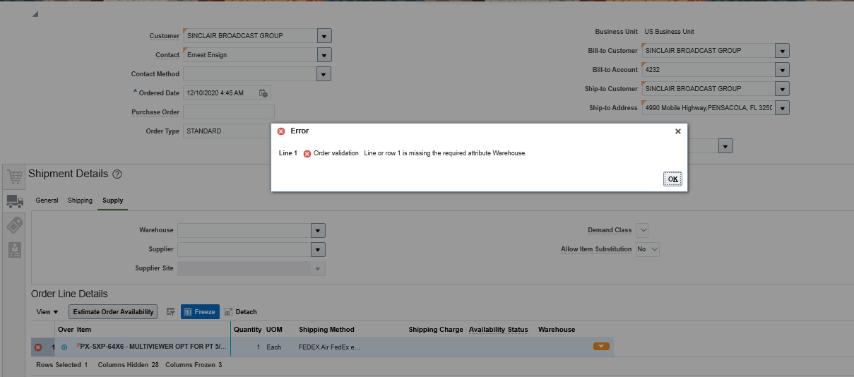 Unable to process RMA — Cloud Customer Connect