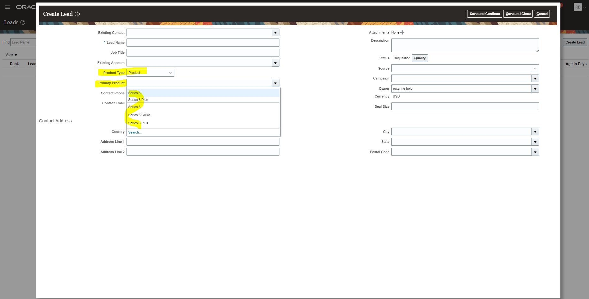 Products not showing in Sales Lead Product Item — Cloud Customer Connect
