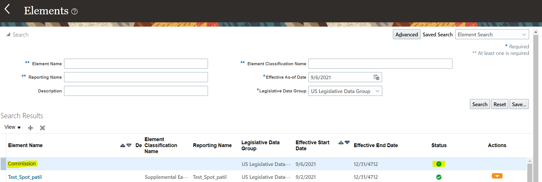 Loading Elements and its Questionnaires — Cloud Customer Connect