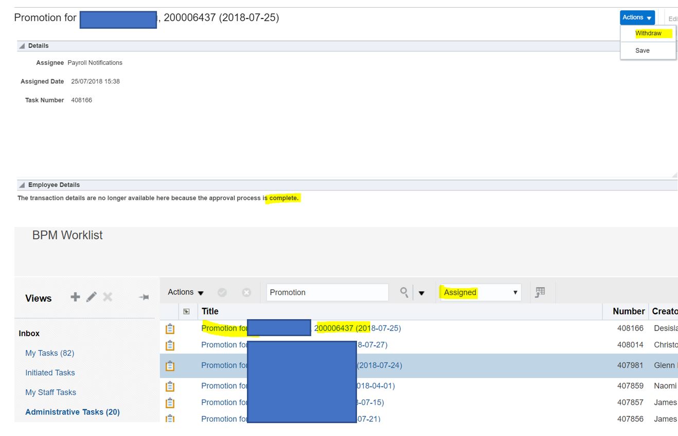 Workflow notifications - action required? Remain as Assigned but ...