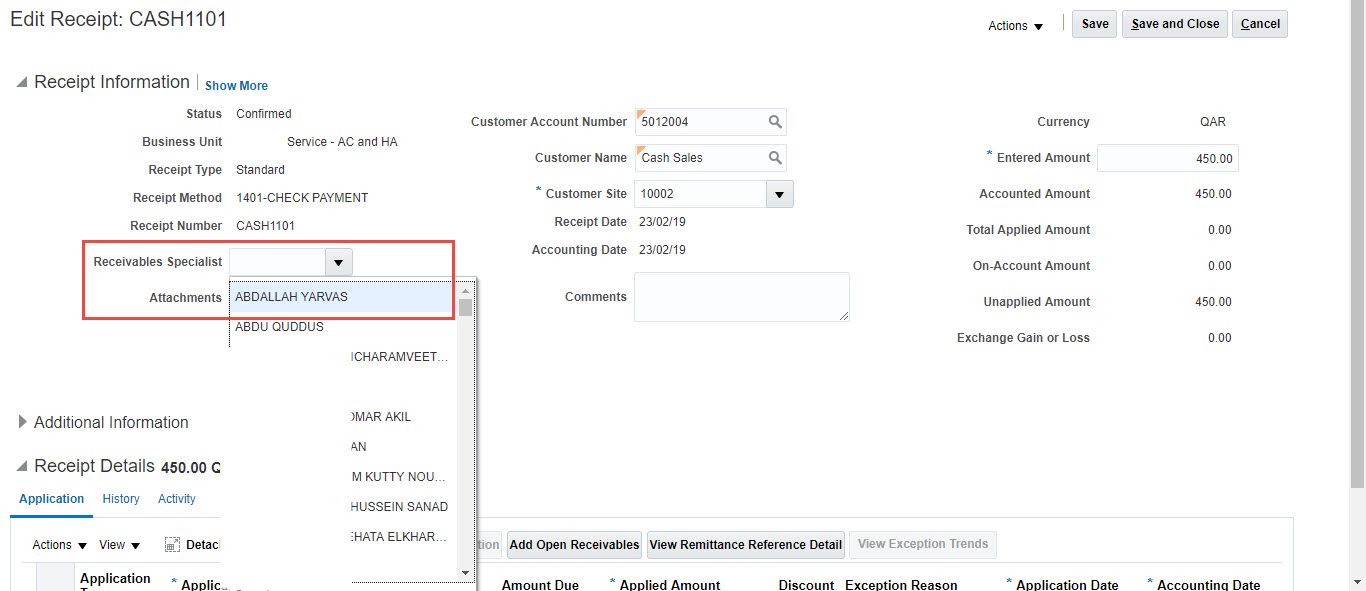 How to upload the Receivables Specialist in Receipt upload. — Cloud ...