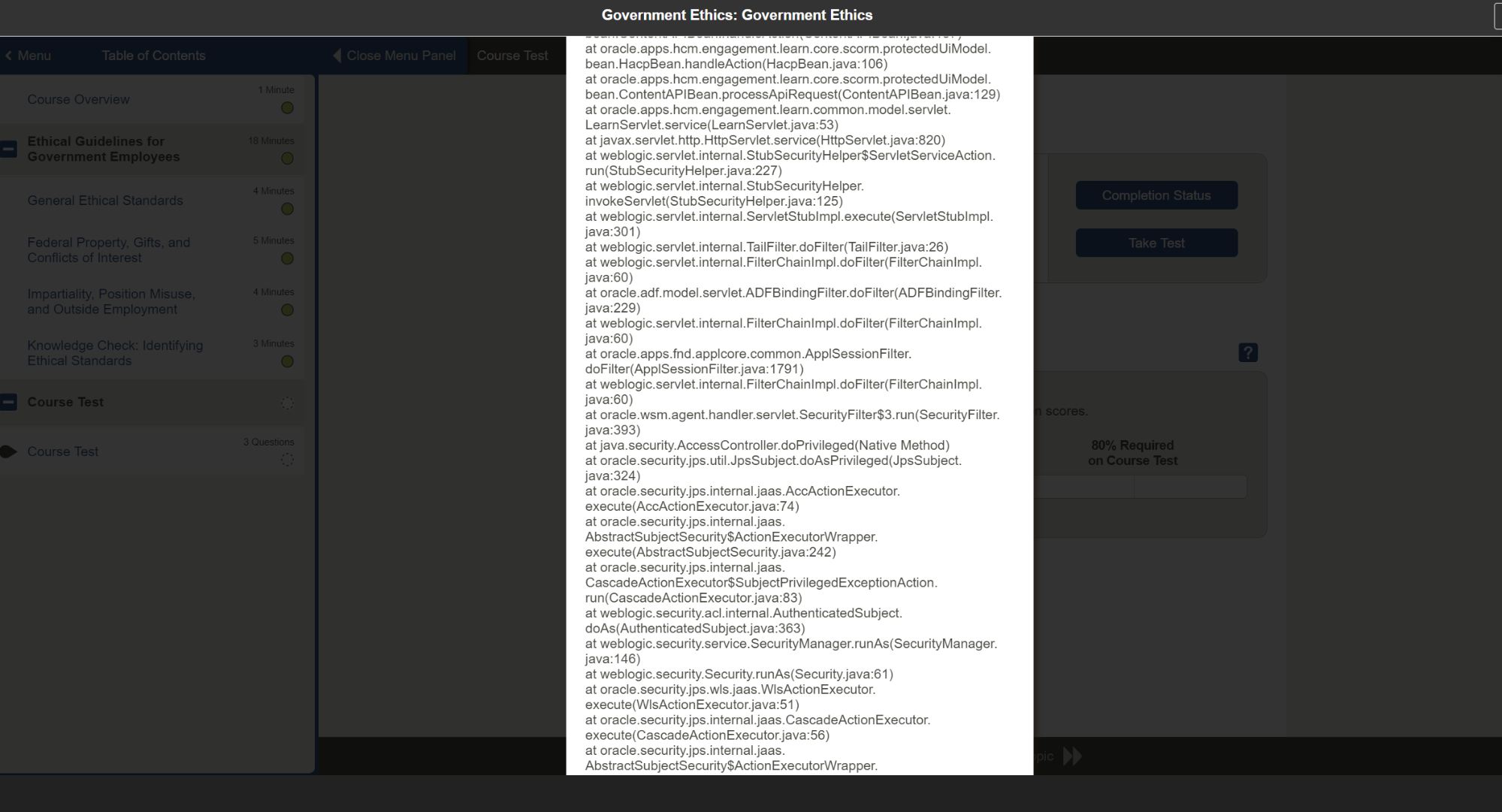 Skillsoft Error Popup — Cloud Customer Connect