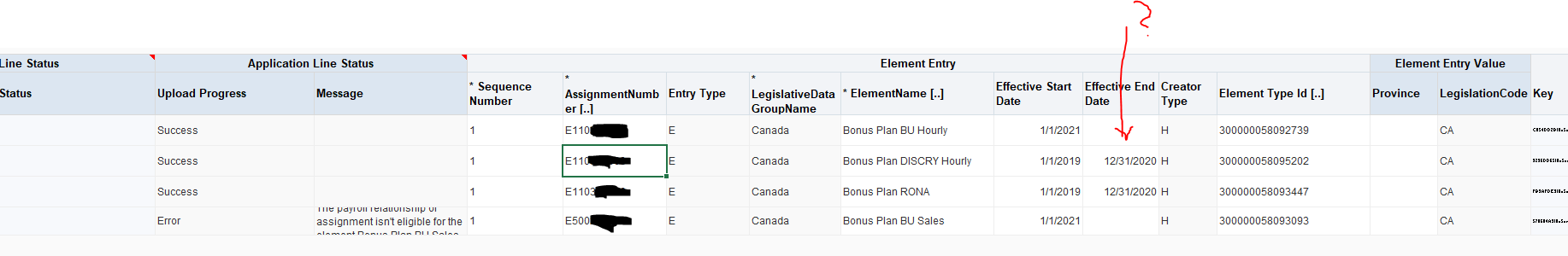 How to endatate element entry in HCM Spreadsheet template? — Cloud ...