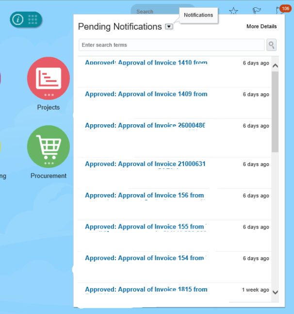 Clearing pending notifications in BPM — Cloud Customer Connect