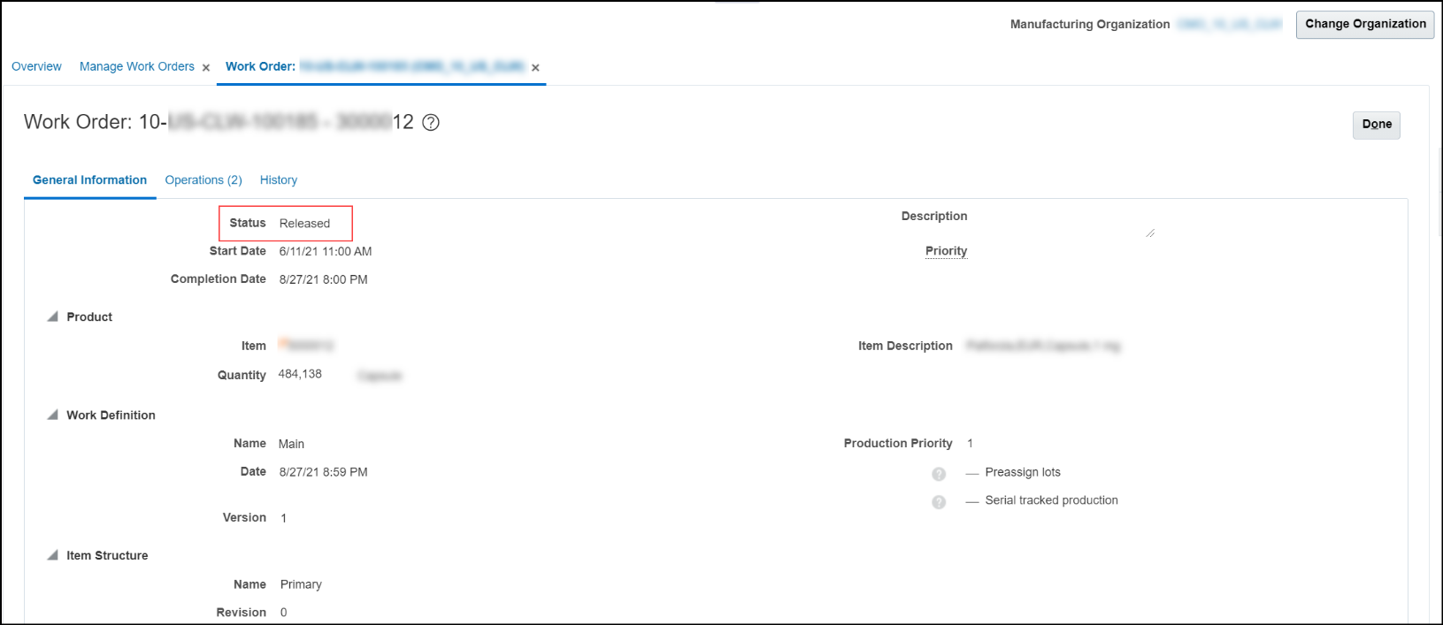 How to Cancel Released Work Orders — Cloud Customer Connect