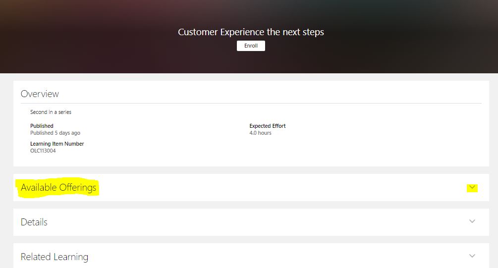Available Offerings Section be Expanded by default — Cloud Customer Connect