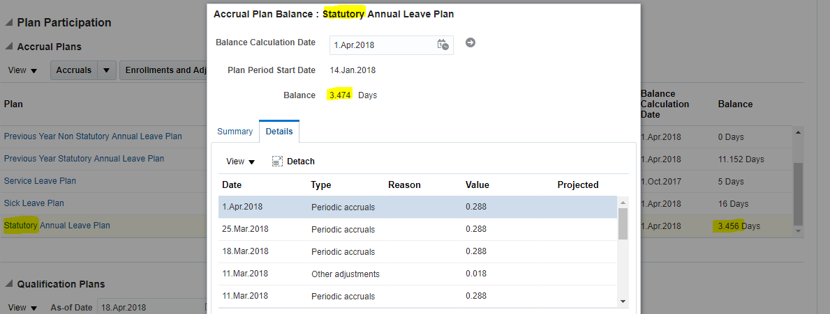BI Report to draw Absence Balance mismatch — Cloud Customer Connect