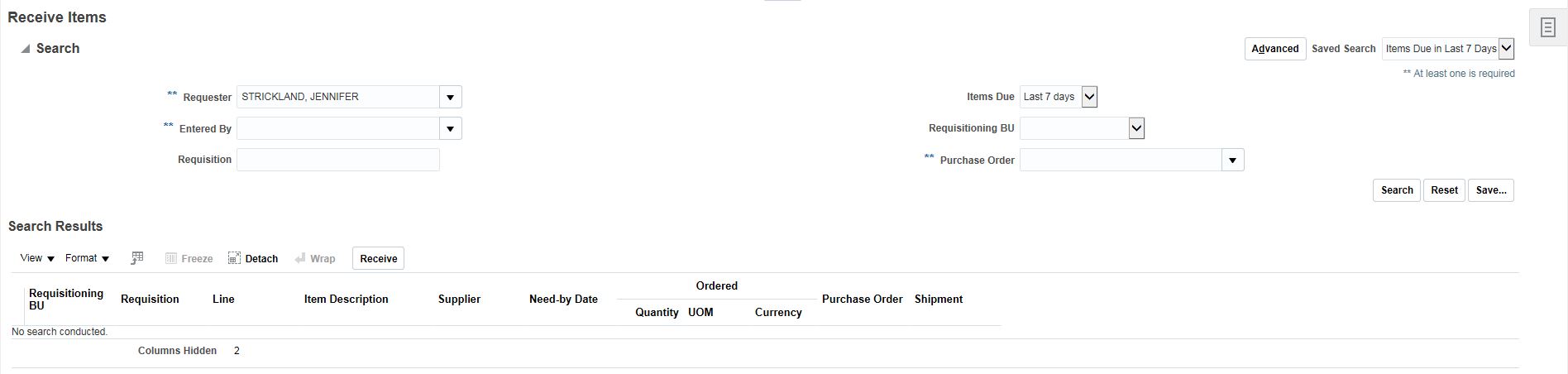 Display receipt amount in My Receipts — Cloud Customer Connect