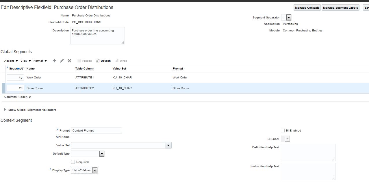 Modify DFF Display Type — Cloud Customer Connect