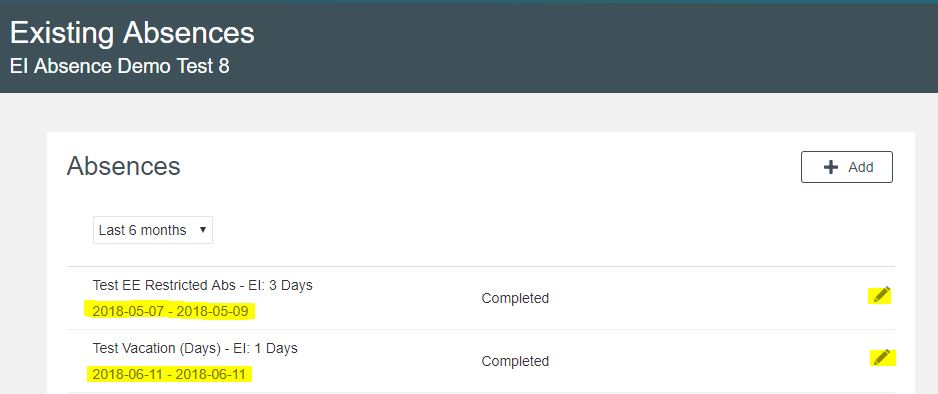 Disable the edit icon of Absence Request from Employee's login — Cloud ...
