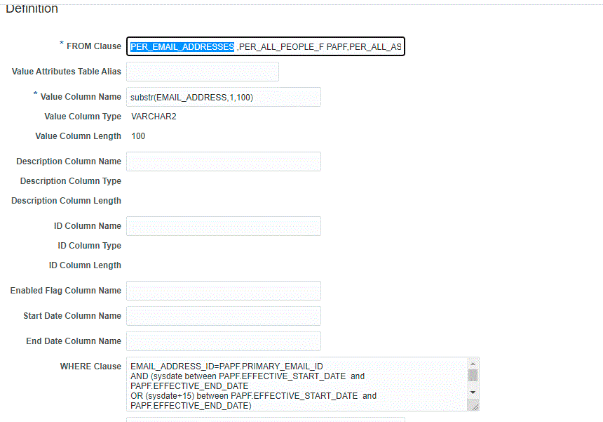 Fixed value in Value set query — Cloud Customer Connect